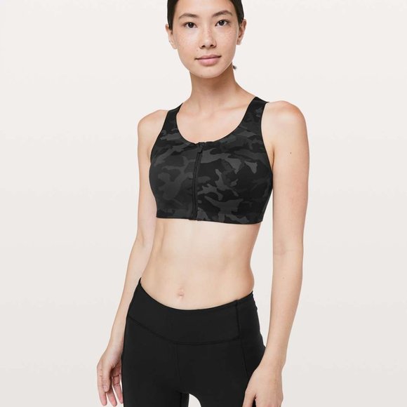 Lululemon Enlite Bra Zip Front High Support 32E and 34DD Camo - Picture 2 of 11